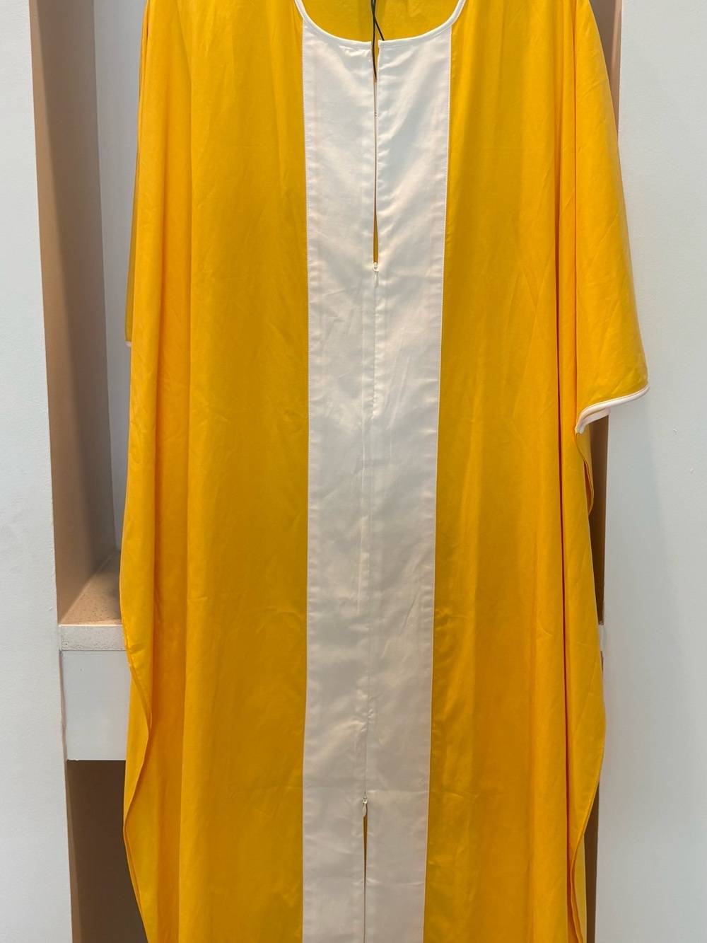 Tuckernuck Yellow and White Vertical-Stripe Caftan Dress